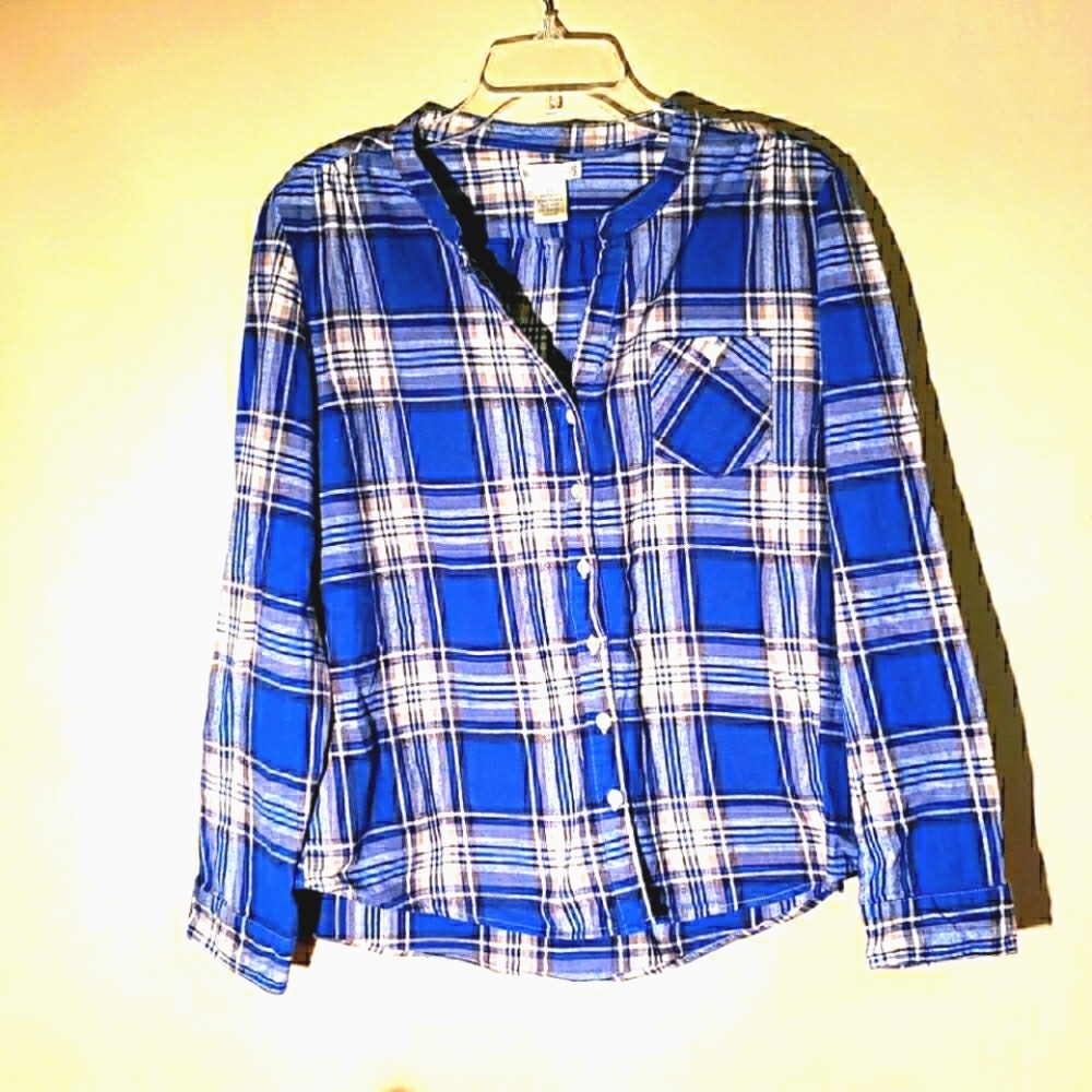 Hastings & Smith, Women's Blue Plaid Shirt 2X